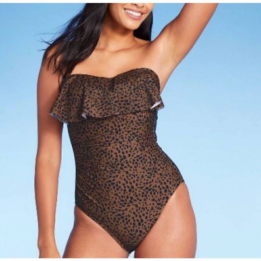 Kona Sol small brown one piece swimsuit